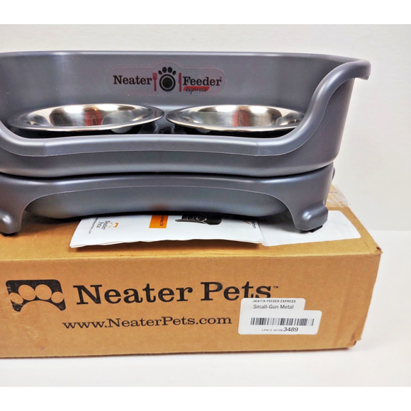 Neater Feeder - Express Model - Mess-Proof Dog Bowls Feed Station Small Grey - Picture 11 of 11